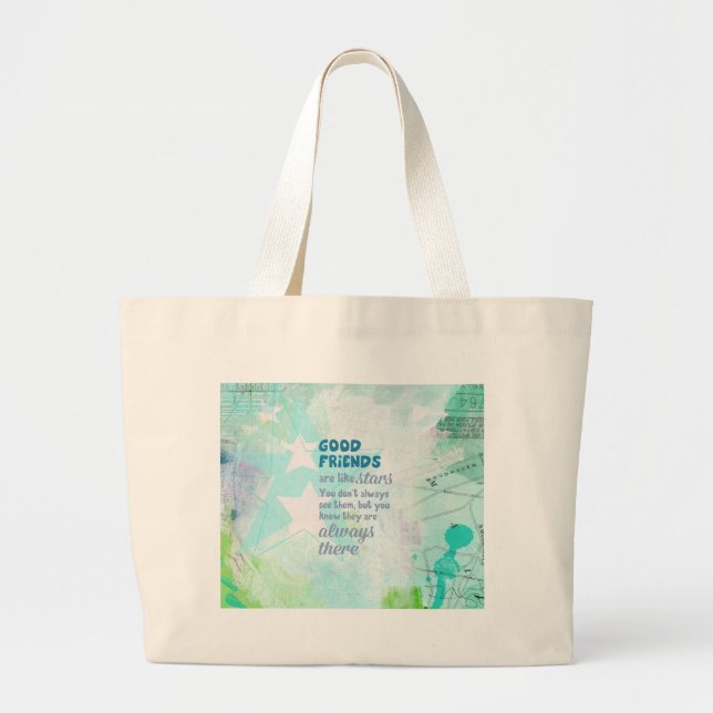 Grand Tote Bag Les bons amis sont comme des étoiles (Devant)