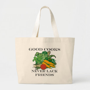 Grand Tote Bag Les bons cuisiniers ne manquent jamais d'amis