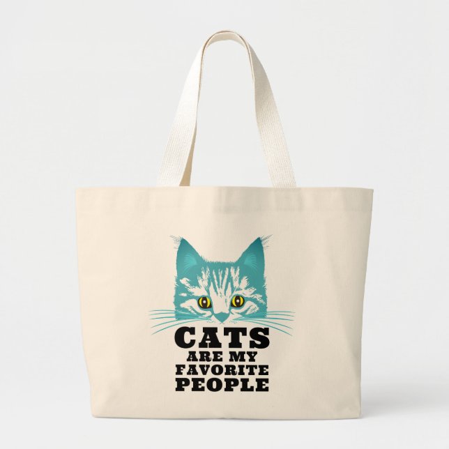 Grand Tote Bag Les Chats Sont Ma Citation Sarcastique Préférée Av (Devant)
