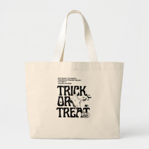 Grand Tote Bag Les fantômes d'Halloween attendent dans l'ombre.