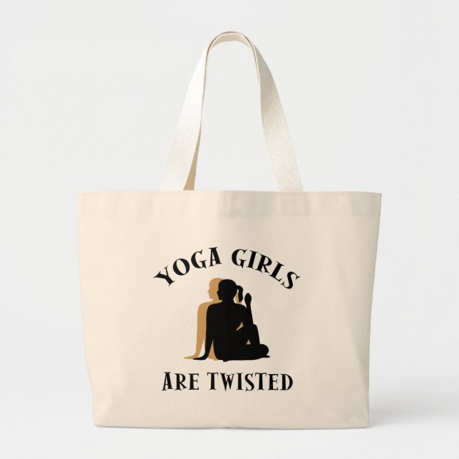 Grand Tote Bag Les filles de yoga sont cadeau tordu (Devant)