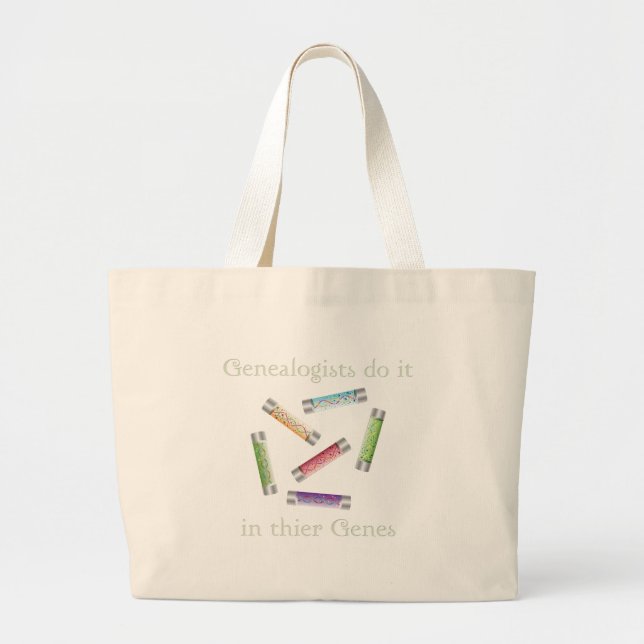 Grand Tote Bag Les généalogistes le font dans leurs gènes (Devant)