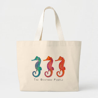 Grand Tote Bag Les gens de la mer (hippocampe d'eau)