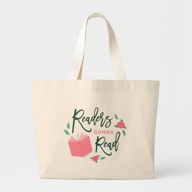 Grand Tote Bag Les Lecteurs Floraux De Réservations Vont Lire (Devant)