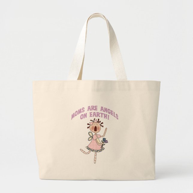 Grand Tote Bag Les mamans sont des anges sur terre (Devant)
