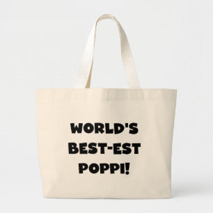Grand Tote Bag Les meilleurs cadeaux Poppi Black Text du monde