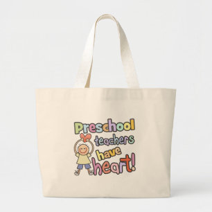 Grand Tote Bag Les professeurs préscolaires ont le coeur