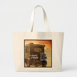 Grand Tote Bag Les raisins du texte de colère