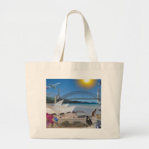 Grand Tote Bag Les RÉFLEXIONS de l'once Brisbane rencontre Sydne