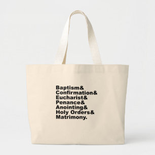 Grand Tote Bag Les Sept Sacrements du christianisme et du catholi
