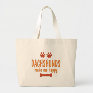 Grand Tote Bag Les teckels me rendent heureux