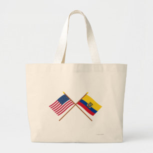 Grand Tote Bag Les USA et drapeaux croisés parEquateur