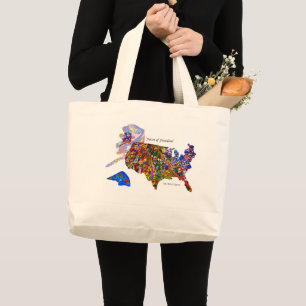 Grand Tote Bag Les visages de la liberté L'art coloré par la su