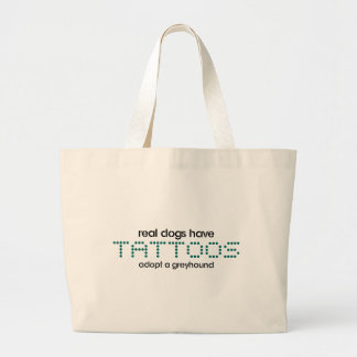 Grand Tote Bag Les vrais chiens ont des tatouages