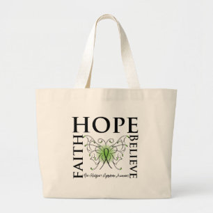Grand Tote Bag L'espoir croient la foi - lymphome non Hodgkinien