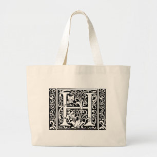 Grand Tote Bag Lettre H Monogramme médiéval Art Nouveau