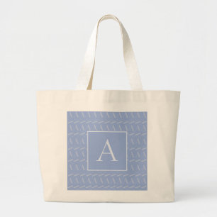 Grand Tote Bag LETTRE INITIALE MONOGRAPHIQUE A Bleu