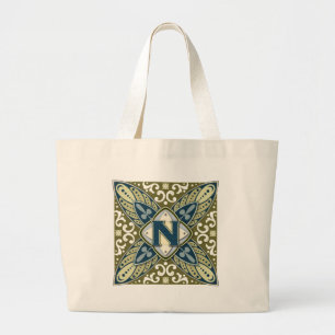 Grand Tote Bag Lettre N d'intaille