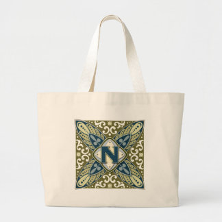 Grand Tote Bag Lettre N d'intaille