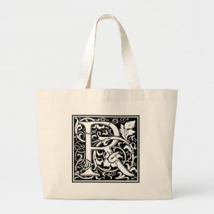 Grand Tote Bag Lettre R Monogramme médiéval Art Nouveau