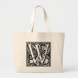 Grand Tote Bag Lettre W Monogramme médiéval Art Nouveau