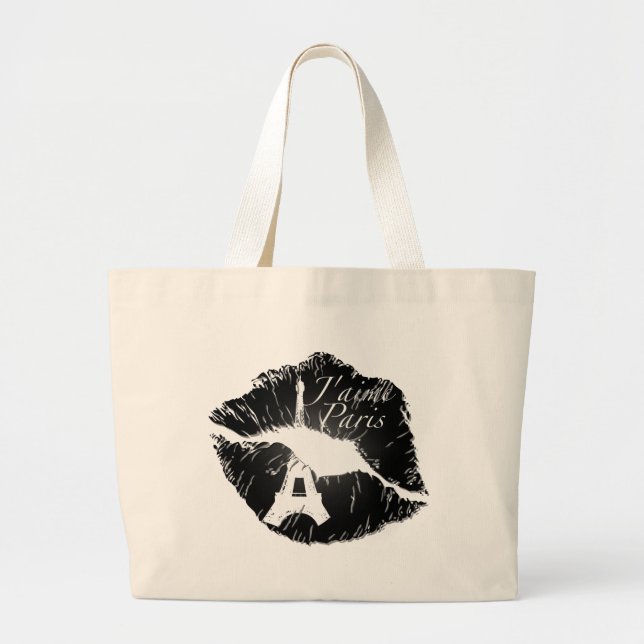 Grand Tote Bag Lèvres de J'aime Paris (Devant)