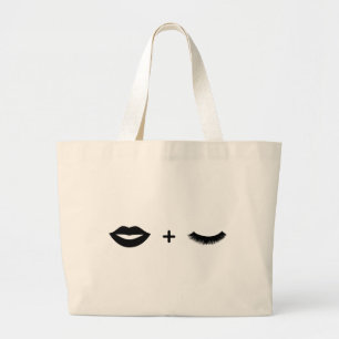 Grand Tote Bag Lèvres + Graphique de Fourre-tout de mèches