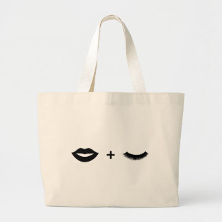 Grand Tote Bag Lèvres + Graphique de Fourre-tout de mèches