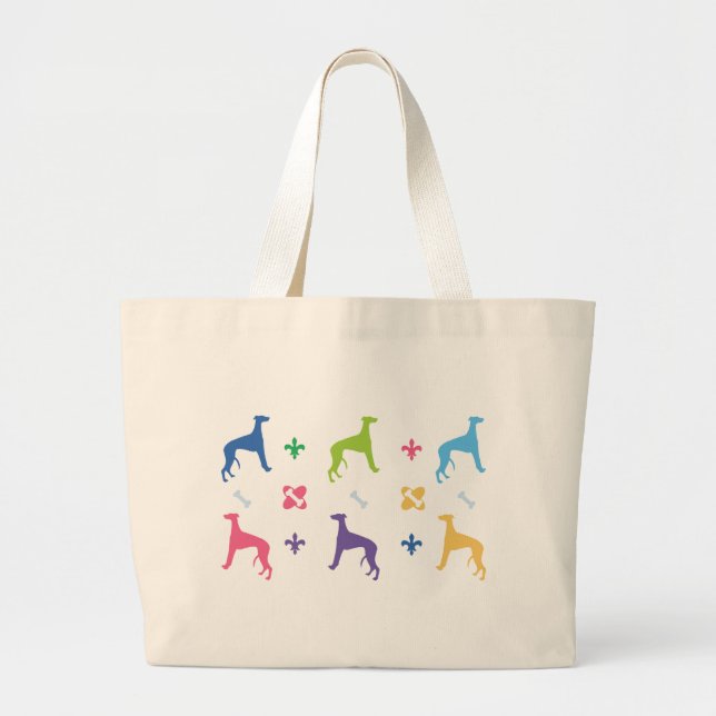 Grand Tote Bag Lévrier de concepteur (Devant)