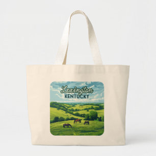 Grand Tote Bag Lexington Kentucky Horloges Bluegrass Fermes Vinta