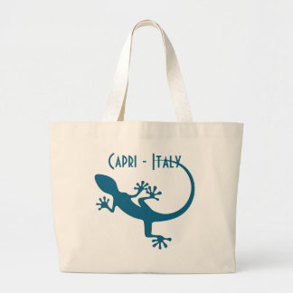 Grand Tote Bag Lézard bleu, geko - Faraglioni, Capri, Italie