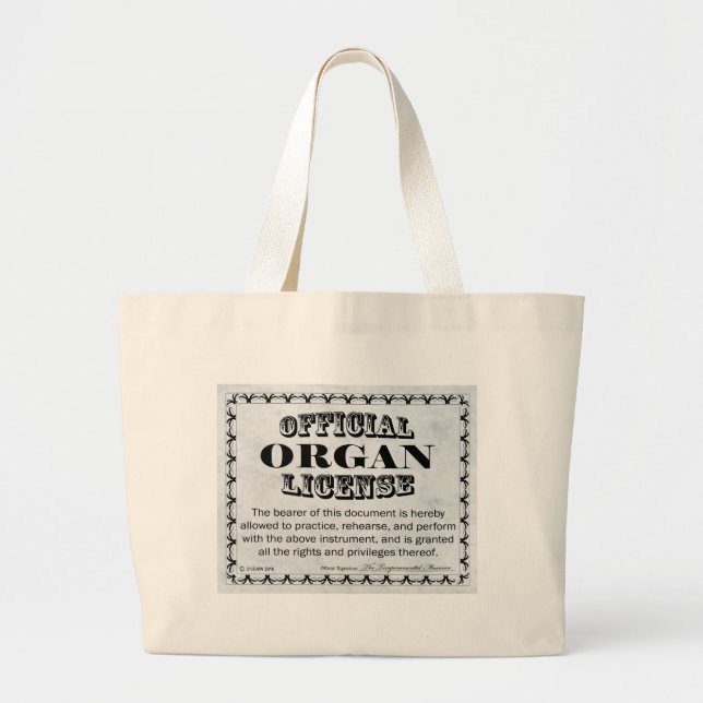 Grand Tote Bag Licence d'organe (Devant)