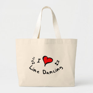 Grand Tote Bag Ligne cadeau de Coeur-Amour de la danse I