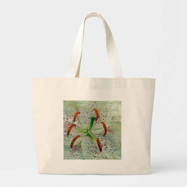 Grand Tote Bag Lily blanche au marché des fermiers (Devant)
