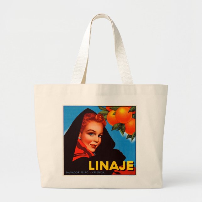 Grand Tote Bag Linaje Citrus (Devant)