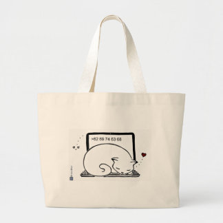 Grand Tote Bag Lit pour chat pour ordinateur portable