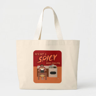 Grand Tote Bag Livre épicé Cook Romance Auteur Retro Wife