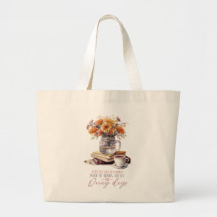 Grand Tote Bag Livres, café et jours pluvieux