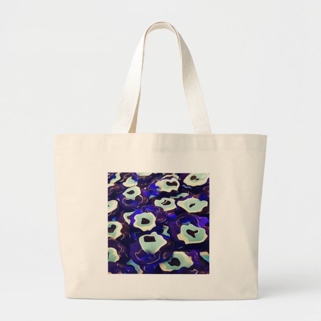 Grand Tote Bag L'Oeil Boncuk Turc Formé Amulet Bizarre Art (Devant)