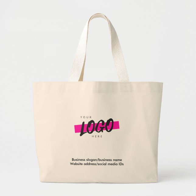 Grand Tote Bag Logo de l'entreprise personnalisée Texte promotion (Devant)