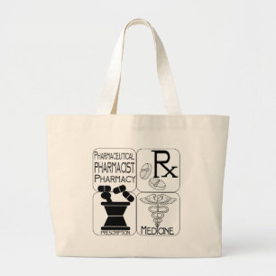 Grand Tote Bag LOGO de pharmacien de pharmacie