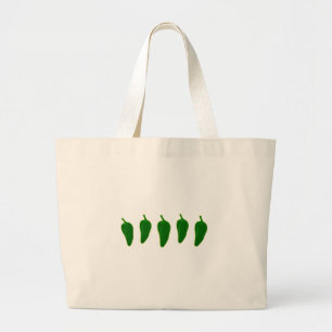 Grand Tote Bag Logo de poivrons de Jalapeno (petit piment vert)