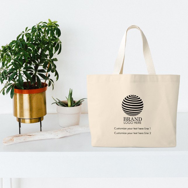 Grand Tote Bag Logo d'entreprise moderne sur mesure (Créateur téléchargé)