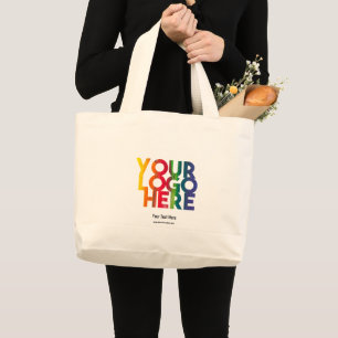Grand Tote Bag Logo d'entreprise simple en noir