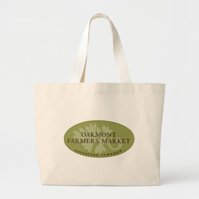 Grand Tote Bag Logo du marché d'agriculteurs d'Oakmont (Devant)