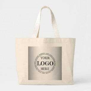 Grand Tote Bag Logo personnalisé Arrière - plan gris flou
