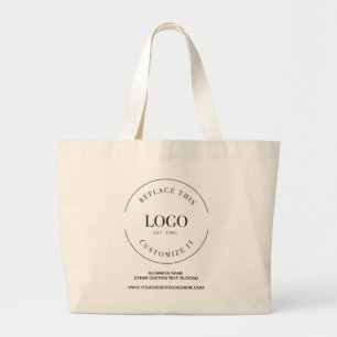 Grand Tote Bag Logo personnalisé pour petites entreprises Simple