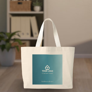 Grand Tote Bag Logo Simple Teal de Bienvenue de la santé comporte