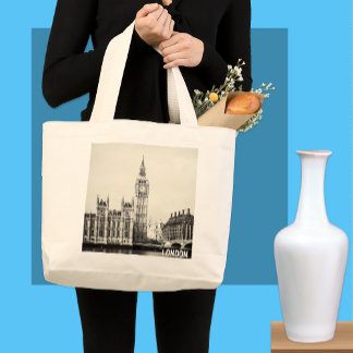 Grand Tote Bag Londres, Big Ben, Shopping Westminster
