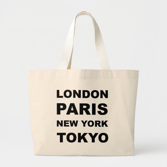 Grand Tote Bag Londres, Paris, New York, Tokyo (Devant)